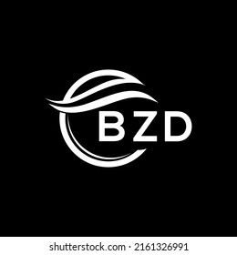BZD letter logo design on black background. BZD creative circle letter logo concept. BZD letter design.
