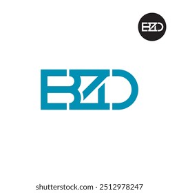 Diseño de monograma de letra de logotipo BZD