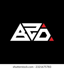 BZD triangle letter logo design with triangle shape. BZD triangle logo design monogram. BZD triangle vector logo template with red color. BZD triangular logo Simple, Elegant, and Luxurious design