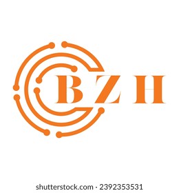 BZH letter design. BZH letter technology logo design on white background. BZH Monogram logo design for entrepreneur and business