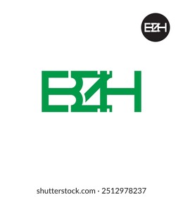 Diseño de monograma de letra de logotipo BZH
