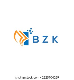 BZK credit repair accounting logo design on white background. BZK creative initials Growth graph letter logo concept. BZK business finance logo design.
