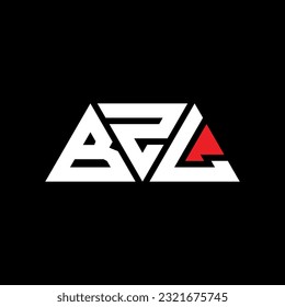 BZL triangle letter logo design with triangle shape. BZL triangle logo design monogram. BZL triangle vector logo template with red color. BZL triangular logo Simple, Elegant, and Luxurious design