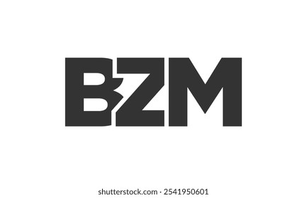 Modelo de design de logotipo BZM com texto em negrito forte e moderno. Logotipo vetorial inicial com tipografia simples e mínima. Identidade de empresa moderna ideal para a presença de marca de empresas.