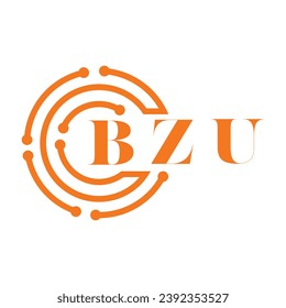 Diseño de letras BZU. Diseño del logotipo de la tecnología de letras BZU sobre fondo blanco. Diseño del logotipo BZU Monogram para empresarios y empresas