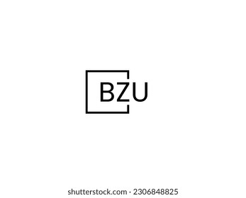 BZU Letter Initial Logo Design Vector Illustration
