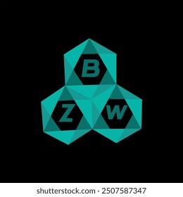 BZW Creative Minimalist Letter Logo. BZW einzigartige Vektor Initialen Alphabet Buchstaben Logo Design

