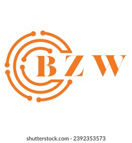 BZW letter design. BZW letter technology logo design on white background. BZW Monogram logo design for entrepreneur and business