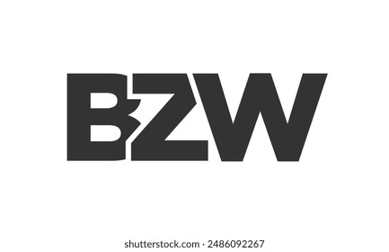 Plantilla de diseño de logotipo BZW con texto en negrita fuerte y moderno. Logotipo de Vector inicial basado en tipografía simple y mínima. Identidad de empresa de moda ideal para la presencia de marca de negocios.