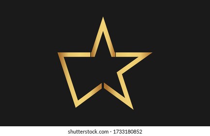 C 3 Letra con diseño de ilustración de icono vectorial de plantilla con logotipo de estrella. Logo de la estrella moderna en un estilo elegante con fondo negro