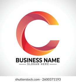 C abstract letter logo design template