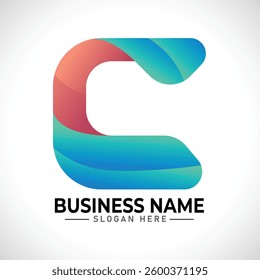 C abstract letter logo design template
