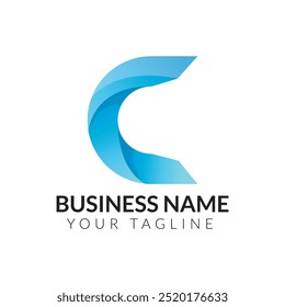 C abstract modern minimalist typography 3c colorful letter logo design template