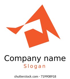 C abstract style with orange logo design vector for company