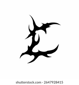 C Abstract tribal letter vector art tattoo elements