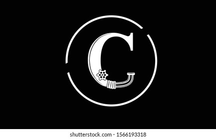 C abstract vector logo monogram template