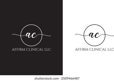 Un logotipo dibujado a mano de C AC de la firma inicial, moda, joyería, Fotografía, boutique, guion, boda, floral y botánica Plantilla de logotipo de Vector creativo para cualquier empresa o negocio.