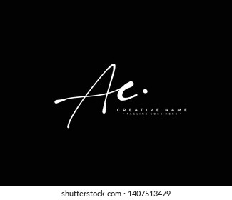 A C AC initial handwriting logo template vector.  signature logo concept.txt