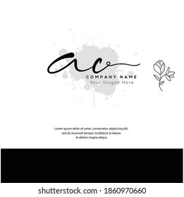 A C AC Letra inicial manuscrita y logotipo de la firma. Logo inicial del vector de belleza .Moda, boutique, floral y botánica