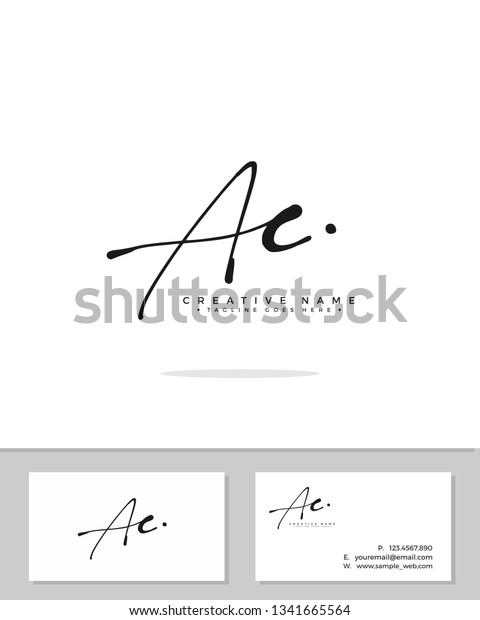 C Ac Initial Logo Signature Template Stock Vector Royalty Free 1341665564