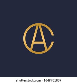 C & A or AC monogram logo with gold color.