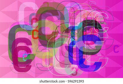C Alphabet background elements