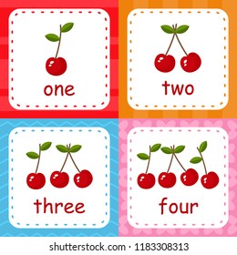 C alphabet is for Cherry fruits coloring colorful for childreen vector illustration design, worksheet for kindergarten with four template design