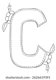 C alphabet coloring page for kids