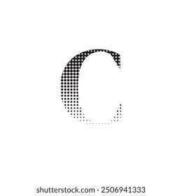 c alphabet halftone dotted effect logo icon vector illustration eps