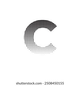 c alphabet halftone dotted effect logo icon vector illustration eps