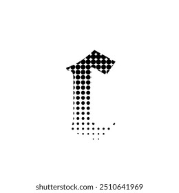 c alphabet halftone dotted effect logo icon vector illustration eps