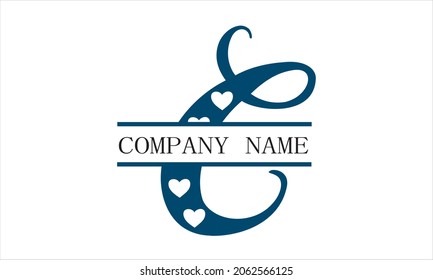 C Alphabet Heart abstract monogram vector logo template