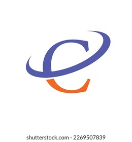 C alphabet initial swoosh logo
