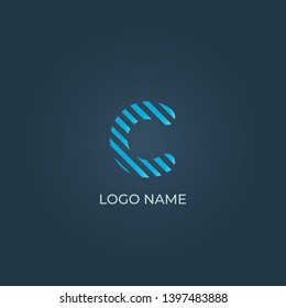 C alphabet letter design vector