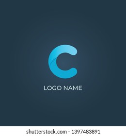 C alphabet letter design vector