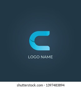 C alphabet letter design vector