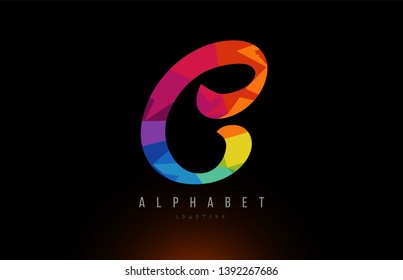 C alphabet letter logo design with rainbow colors suitable for a company or business