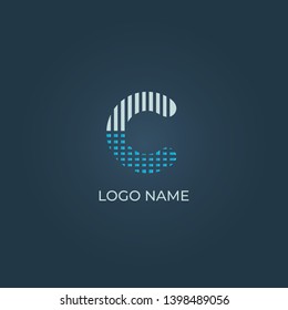 C alphabet letter logo vector
