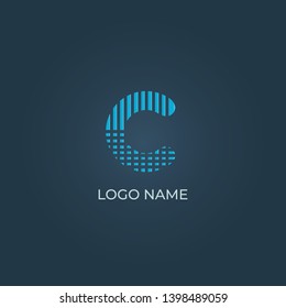 C alphabet letter logo vector