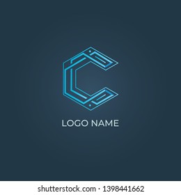 C alphabet logo design vector