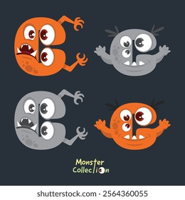 C and c, Alphabet Monster Collection with Fun and Spooky Cartoon Letters