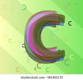 C Alphabet template vector