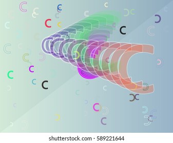 C Alphabet vector pattern