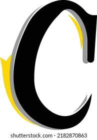 C Alphabeth for Logo in Black and Gold Colors