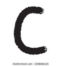 C Alphabhet grunge design. Vector hand drawn alphabet. Brush painted letters. Lettering.
