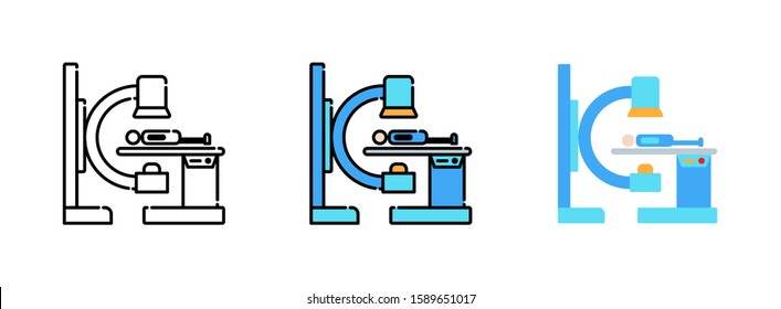 C Arm, X-ray machine icon set isolated on white background for web design 