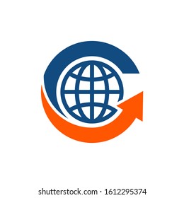 C Arrow Globe Logo can be used for company, icon, and others.