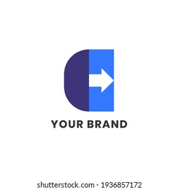 C Arrow Logo Abstract Unique Simple alphabet letter Unique logo for business and company. Creative lettering and corporate identity. Branding design