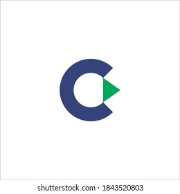 C arrow logo design vector sign
