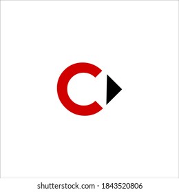C arrow logo design vector sign